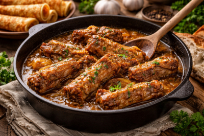 Беру 1 кг свиных ребер и делаю пряженину &mdash; вкуснятина а в густой подливе по-старинному