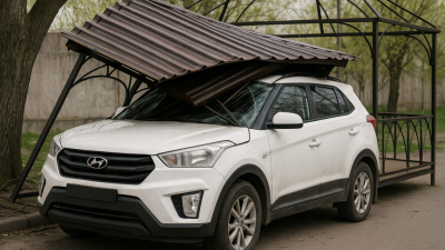 Hyundai Creta раздавила крыша беседки в Таразе
