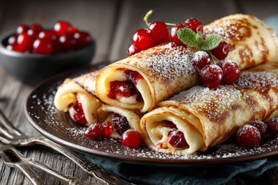 Блины с начинкой без сковородки: вылил тесто на противень &mdash; и в духовку на 20 минут