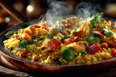 Плов, который покорит всех: булгур с курицей, нутом и сладким перцем. Пара хитростей для нереального результата